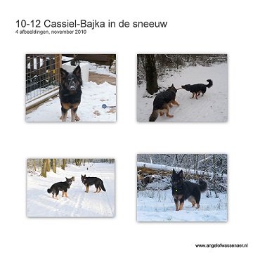 Cassiël-Bajka in de sneeuw samen met Pa Cuando en vriendin Kyrah